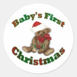 Babys 1. Weihnachten Runde Sticker