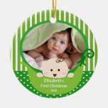 Babys erste Weihnachtsfoto-Verzierung wenig Erbse Weihnachtsornament