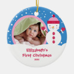 Babys erster Weihnachtsfoto-Verzierungs-Schneemann Ornamente