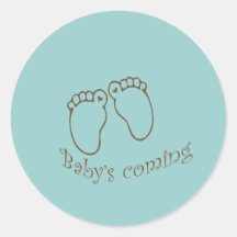 babys kommende Füße Runder Aufkleber