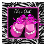 Babyschuh-Pinkzebra-Baby-Dusche Personalisierte Ankündigungen