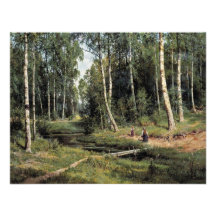 Bach im Birken-Wald durch Schischkin Iwan Iwanow Individuelle Ankündigungen