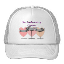 "Bachelorette Crew-" Brautparty-T-Shirts Netz Caps