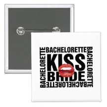 bachelorette Kussbraut (roter Mund) Anstecknadelbutton