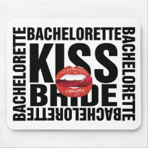 bachelorette Kussbraut (roter Mund) Mousepad