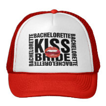 bachelorette Kussbraut (roter Mund) Netzmütze