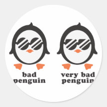 bad penguin - Pinguin Runde Aufkleber