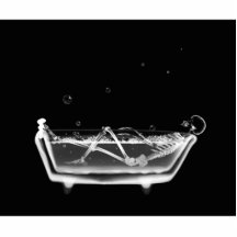 Bad-Zeit-Wanne des Röntgenstrahl-Skeleton B&W Fotofigur