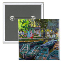 Badegäste am La Grenouillere Claude Monet Anstecknadelbuttons