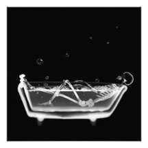Badewanne-Röntgenstrahl-Skeleton Schwarzes u. Weiß Ankündigungen
