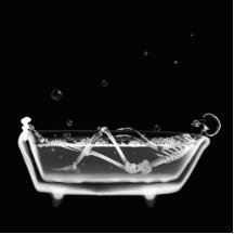 Badewanne-Röntgenstrahl-Skeleton Schwarzes u. Weiß Fotostatuen