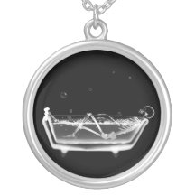 Badewanne-Röntgenstrahl-Skeleton Schwarzes u. Weiß Selbst Gestaltete Halskette