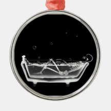 Badewanne-Röntgenstrahl-Skeleton Schwarzes u. Weiß Ornament