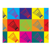 Badminton-Pop-Kunst Postkarten