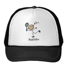 Badminton-Strichmännchen Baseballmütze