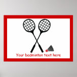 Badmintongeschenke, Schläger und shuttlecock Gewoh Plakat