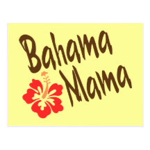 Bahama Mutter mit Hibiskus Postkarte