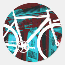 Bahn-Fahrrad Berlin - rotes Blau Runder Aufkleber