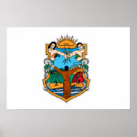 Baja California, Mexiko-Flagge Posterdrucke