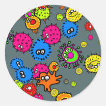 Bakterien-Tapete Runde Sticker