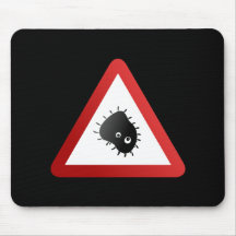 Bakterien-Warnzeichen Mousepad