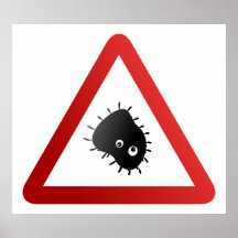 Bakterien-Warnzeichen Plakatdrucke