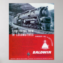 Baldwin Lokomotive bearbeitet Dampf-Turbine-Lokomo Poster