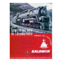 Baldwin sich fortbewegende Turbine-Lokomotive Damp Postkarten