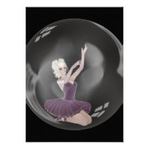 Ballerina 2 der Blasen-3D Einladungskarte
