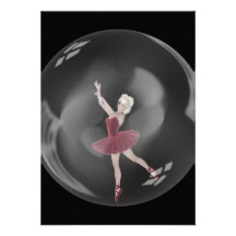 Ballerina 3 der Blasen-3D Individuelle Ankündigungskarte