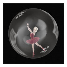 Ballerina 3 der Blasen-3D Personalisierte Einladung