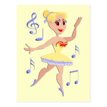Ballerina-Ballett-Musik Postkarte