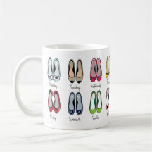 Ballerina beschuht Becher Tee Tassen