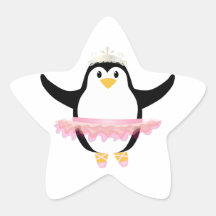 Ballerina-Pinguin Sternaufkleber