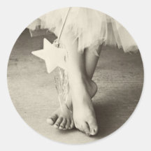 Ballerina Toes (Schwarzes u. Weiß) Runde Sticker