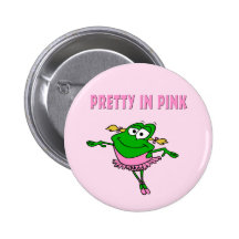 Ballett-Frosch hübsch im Rosa Anstecknadelbuttons