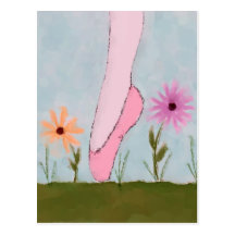 Ballett in der Blumen-Postkarte