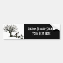 Ballon-Clown-alter Baum u. schwarze Vögel ursprüng Auto Sticker