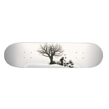 Ballon-Clown-alter Baum u. schwarze Vögel ursprüng Individuelle Skateboards