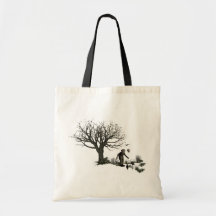 Ballon-Clown-alter Baum u. schwarze Vögel ursprüng Taschen