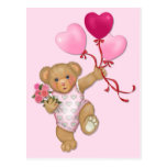 Ballon-Teddybär Postkarte