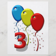 Ballone 03 Jahre Vollfarbige Flyer