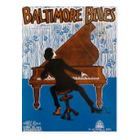 Baltimore-Blues-Vintage Lied-Blatt-Abdeckung Postkarte