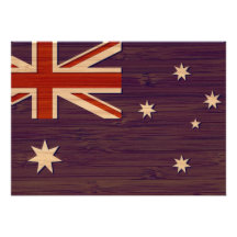 Bambusblick u. gravierte Australien-Australier-Fla Personalisierte Einladung