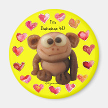 Bananen 4 u-Liebe-Affe-personalisierte Magneten
