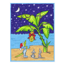 Bananen für Weihnachtspostkarte