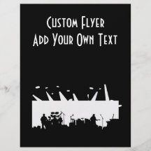 Band auf Bühne-Konzert-Silhouette B&W Flyerdesign