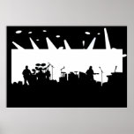 Band auf Bühne-Konzert-Silhouette B&W Posterdrucke