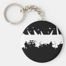 Band auf Bühne-Konzert-Silhouette B&W Schlüsselbänder