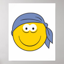 Bandana-Piraten-Smiley Poster